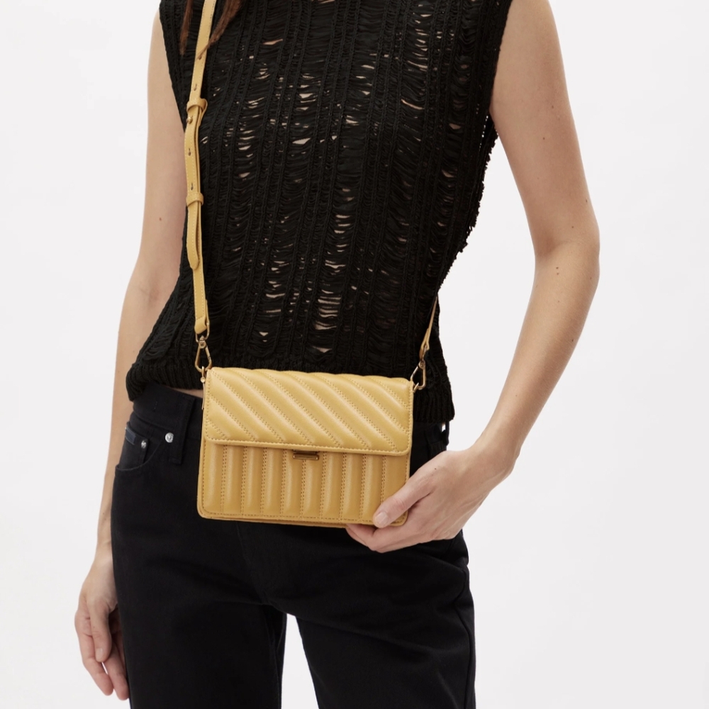 Bolvaint Leather Purse Yellow Shoulder Bag - Clutch Crossbody Colorful Purses